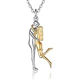 Dreamboat Sterling Silver Couples Hug Necklace for Women Valentines Necklace for Womens Valentines Day Gifts for Her Jewelry