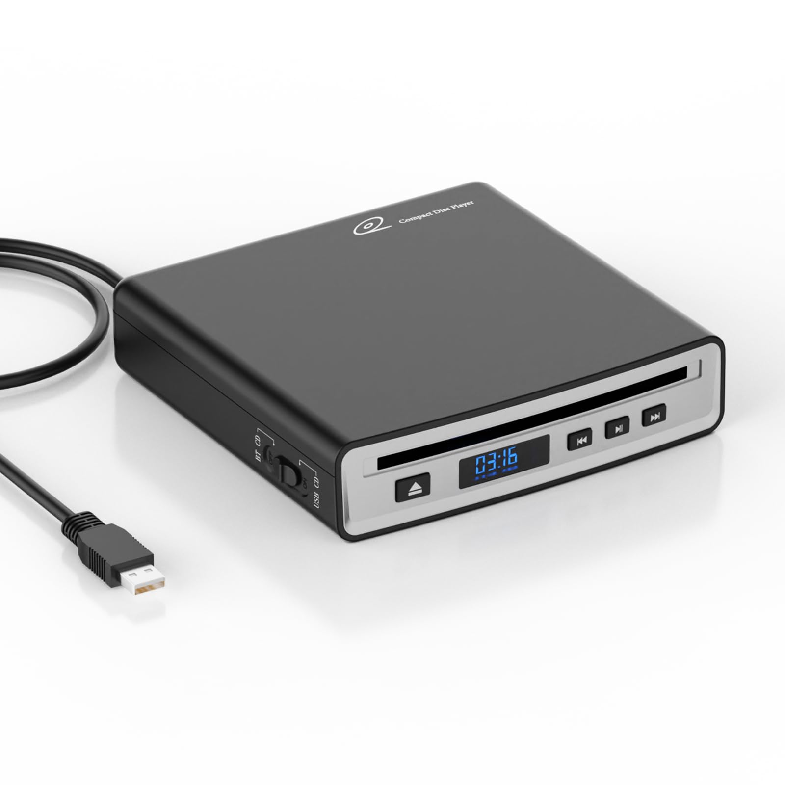 Photo 1 of CD Player for Car,MONODEAL External Portable Car CD Player with Bluetooth and USB,Plug & Play,That Plugs into Laptop Desktop TV Computer for Android 4.4 and Above Navigation