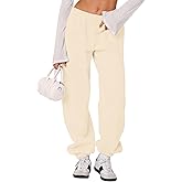 LOMON Sweatpants Women Fleece Joggers Wide Leg Sweat Pants Baggy Gym Sweatpant Winter Spring Drawstring Clothes with Pockets