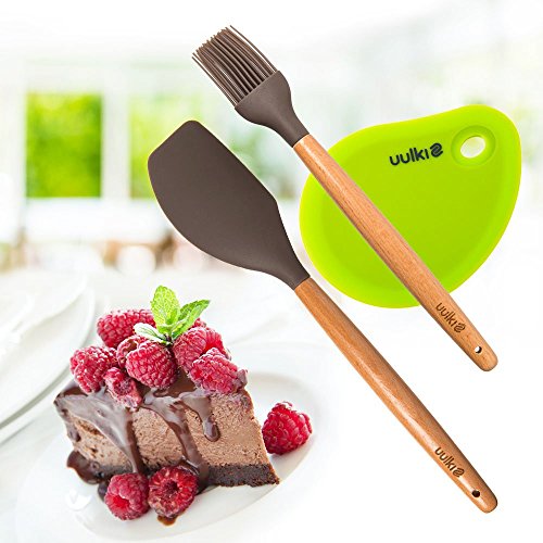 Uulki | 3-teiliges Backutensilien Backset | Mit Teigschaber/Teigspachtel Groß, Teigschaberkarte und Backpinsel… – Bild 6