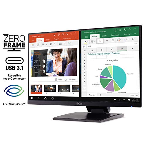 Acer UT241Y bmiuzx 23.8” Full HD (1920 x 1080) Zero Frame IPS Touchscreen Monitor with Dual-Hinge Tiltable Stand (USB 3… - Image 3