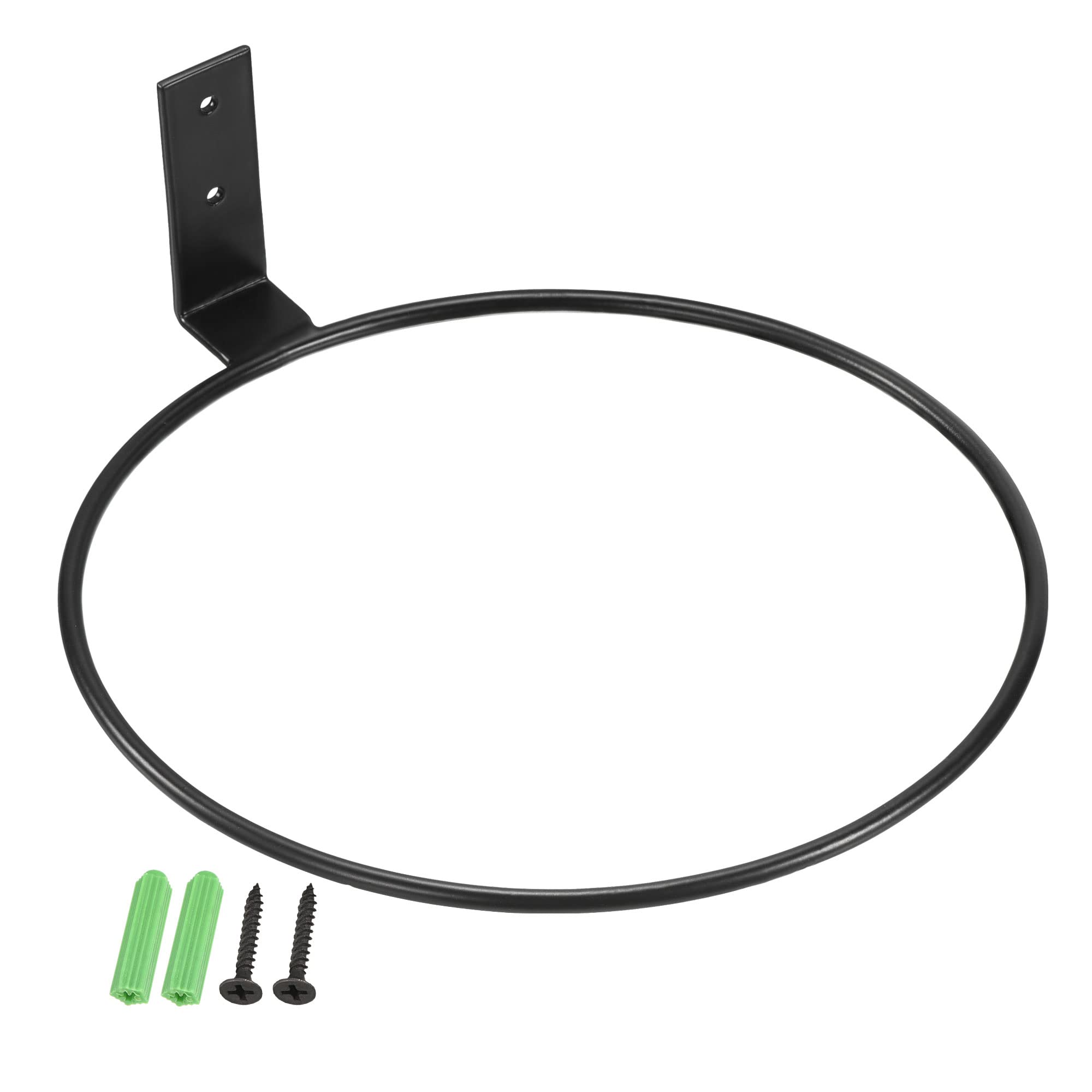 PATIKIL 8 Inch Flower Pot Holder, 3 Pack Ring Wall Mounted Plant Stand Rack for Home Indoor Outdoor, Black