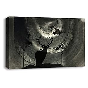 Canvas Wall Art Abstract Ink Storry World Painting Artwork for Home Prints Framed - 12x18 inches