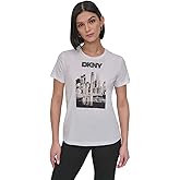 DKNY Womens Short Sleeve NYC Skyline Logo T-Shirt