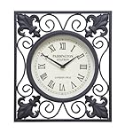 Deco 79 35415 Metal Outdoor Wall Clock, 14 by 16-Inch