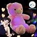 WEWILL Creative Light Up LED Inductive Teddy Bear Stuffed Animals Plush Toy Colorful Glowing Teddy Bear Nice Gift for Mother's Day, 20- Inch(Pink)