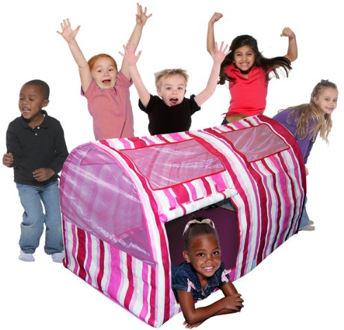 Bazoongi Bed Tent-Pink Striped Tent