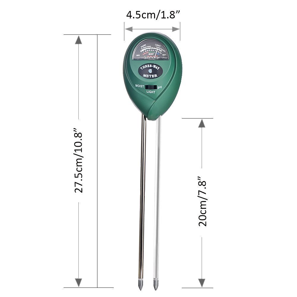 Ebeauty Soil Moisture, Light and pH Testing 3-in-1 Soil Tester Meter for Indoor or Outdoor Plants Flowers Grass and Lawn