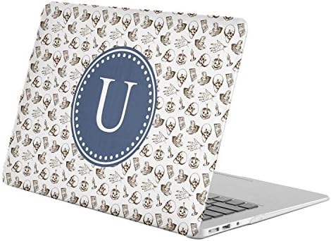 [ U - INITIAL ] [ Name Monogram Full Body Hard Case ][ MacBook Pro 13-Inch with Retina Display (Model A1425 / A1502) ] - [ Artsy Skull Crossbones ]
