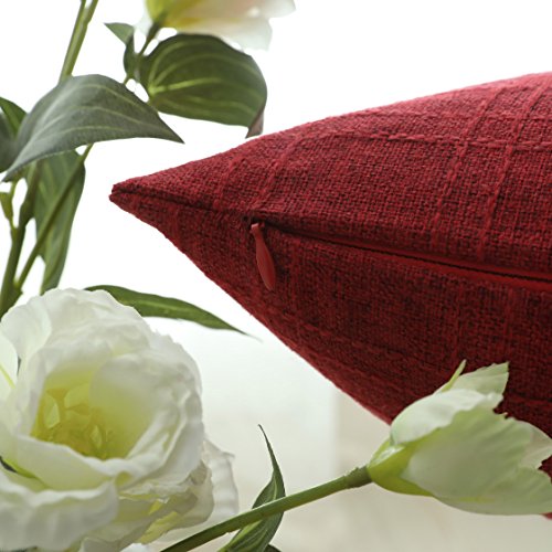 image for Kevin Textile Retro Farmhouse Checkered Weaving Cotton Linen Decorativ