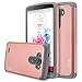 LG G3 Case, RANZ Grey with Rose Gold Hard Impact Dual Layer Shockproof Bumper Case For LG G3 VS985 D850 D830 D851