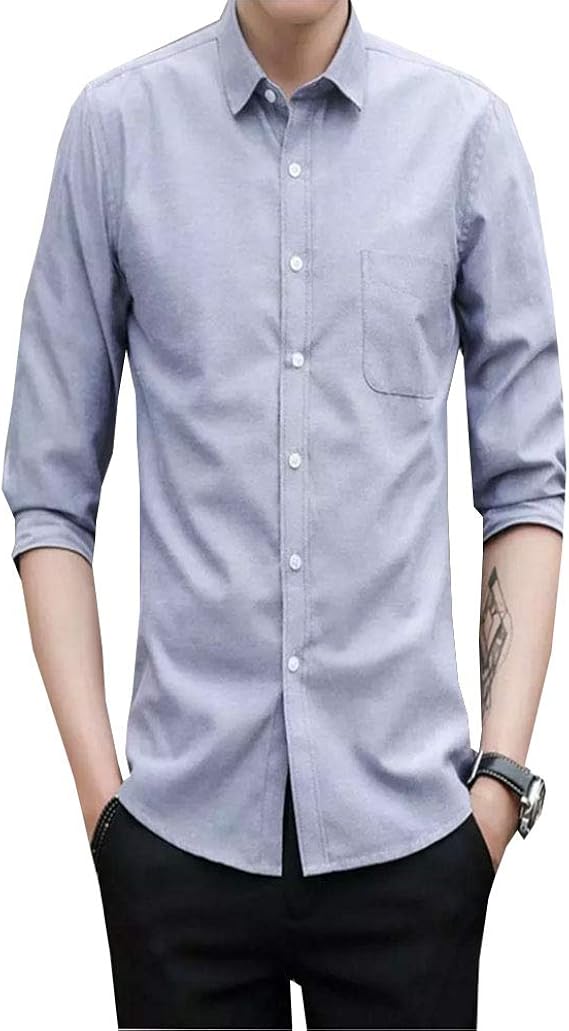 Amazon Ncfbag シャツ メンズ 七分袖 無地 オシャレ ワイシャツ 夏服