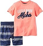 Carter's 2 Pc Playwear Sets, Coral, 24 Months