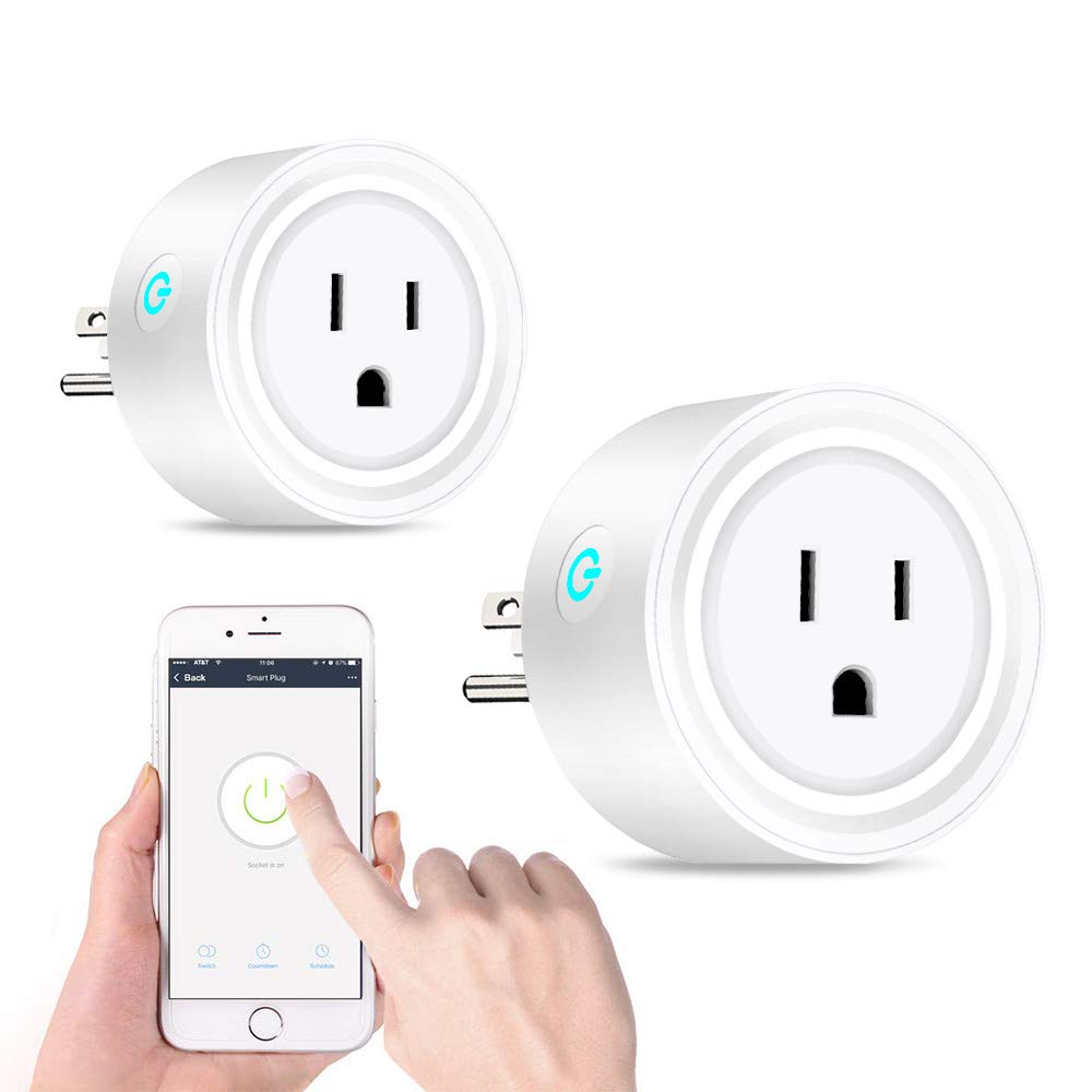 Wifi Smart Plug Mini WiFi Socket Work with Alexa/Google Home, Wireless Outlete with Timer Function, Voice Control No Hub Required, Smart Life Free APP Remote Control Your Home Appliances from Anywhere