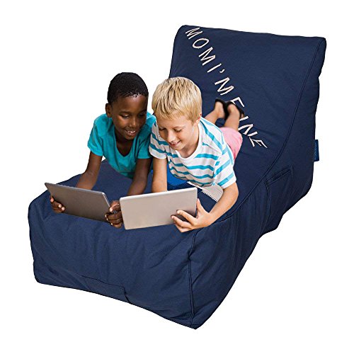 Livebest Floor Chair Couch Lazy Lounger-Bean Bag Chair Memory Foam Sofa with Dirt-Proof Oxford Fabric&Side Pocket for Kids Age 2 and Up,MOM I'm FINE,Navy