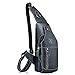 Sisenny Men Genuine Leather Business Casual Black Shoulder Crossbody Bag