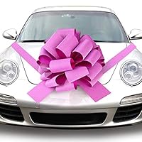 Quacoww Pink Giant Car Bow Car Pull Bow for Weeding Car Decoration, Christmas Decoration