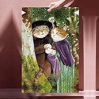 Canvas Wall Art Cute Cat Canvas Prints Home Artwork Decoration for Living Room,Bedroom - 12x18 inches