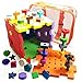 Skoolzy Peg Board Builder 7 in 1 30 Piece Jumbo Set - Educational Color Matching Puzzles Shape Sorter Montessori Sensory Toys for Toddlers Preschoolers STEM Kids Toys Includes eBook