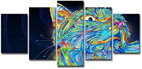 Hogar Creativo 5 Arte De La Pared Abstracto Vector Gato Color