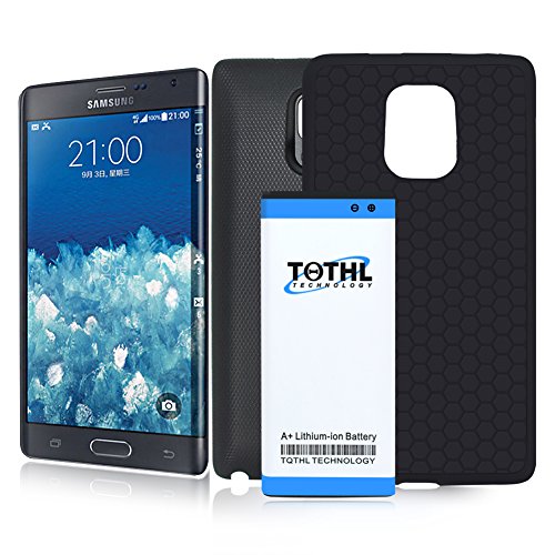 TQTHL Samsung Galaxy Note Edge 7300mAh Best Replacement Extended Li-Ion Battery with Black Back Cover & HoneyComb Matte TPU Case -Black [ 24 Month Warranty ]