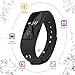 3STN Fitness Activity Tracker Bracelet with Heart Rate Monitor - Personal Armband with App, Bluetooth 4.0, Sleep Tracker, Waterproof, Pedometer, Reminder - iOS & Android - Women, Men, Kids (Black)