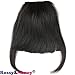 Voloria 1# Brazilian Human Hair Clip-in Hair Bang Full Fringe Short Straight Hair Extension for women 6-8inch