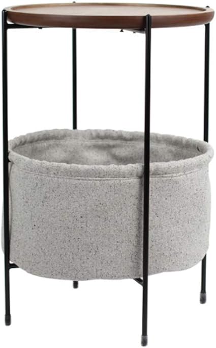 Lado Redondo, Mesa Auxiliar con Cesta de Almacenamiento, Esquina de