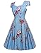 ACEVOG Women's Vintage 1950's Floral Print Party Cocktail Dress