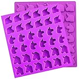 Sakolla (Set of 2) 36 Cavity Gummy Unicorn Mold DIY Candy Gelatin Maker Fishing Lures Cake Decorating Soap Molds Jello Shots Cupcake topper Chocolate Making Ice tray
