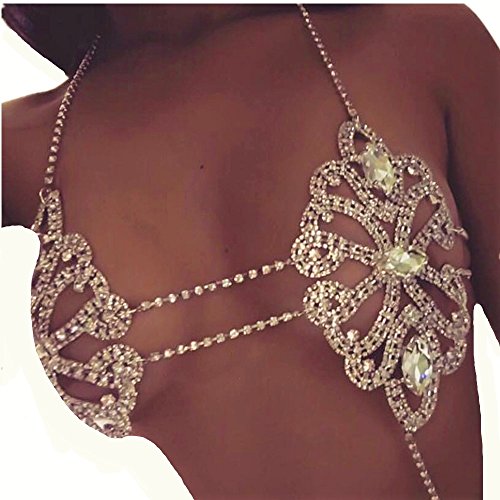 JeVenis Luxury Harness Bikini Rhinestone Bralette Body Chains Belly Chain Jewelry (New Style - 3)