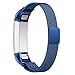 CIDETTY Fitbit Alta and Alta HR Band Adjustable Milanese Colorful Metal Bands with Strong Magnetic Clasp Replacement Accessory Watch Band Bracelet Loop Wrist for Fitbit Alta (Blue)