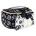 Adrienne Vittadini Makeup Bag Set: Nylon Carry On Toiletry & Cosmetic Train Case with Zipper for Women - Tote Bags with Plenty of Storage for Overnight Travel or Weekender Trips - Black & White Floral