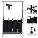 SONGMICS 4-Section Laundry Sorter, Rolling Laundry Cart with Hanging Bar, Laundry Organizer, Hampers for Laundry, Heavy-Duty, Lockable Wheels, 4 x 13.2 Gal., Black URLS44B