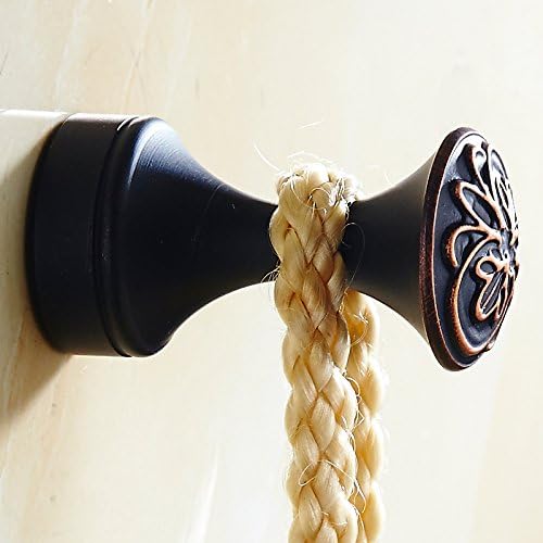 KAHANG Brass Black Towel Hooks Wall Mount Carved Brush Oil Bronze Finish Bathroom Hook (1)