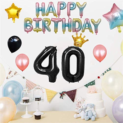 DreamJ-40th-Birthday-Party-Balloons-54Pcs-Birthday-Decorations-Rose-Gold-Black-Balloons-with-Gradient-Rainbow-Balloons-40th-with-Happy-Birthday-Banner-Birthday-Party-Decorations-Set
