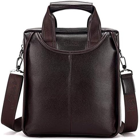 Men Briefcase Business Shoulder Bag Messenger Bag Leather Handbag Laptop Bag Vertical section1