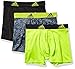 adidas Boys' Youth Performance Graphic 3-Pack Boxer Brief, Hinder Black Semi Solar Slime/Black Black/Semi Solar Slime, Large