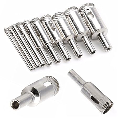Generic 10pcs/set 3-18mm Diamond Hole Saw Drill Bits Tool Set For Glass Ceramic Marble Tile Power Tool
