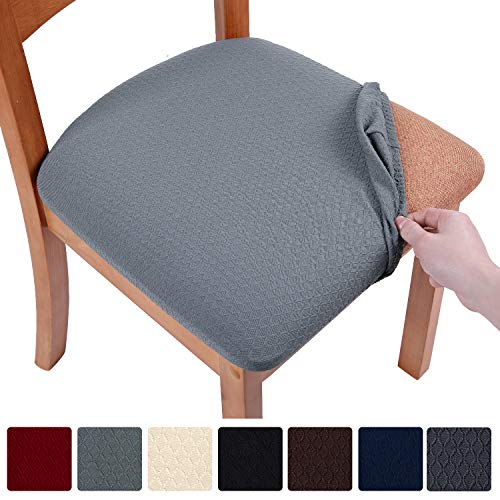 smiry Seat Covers for Dining Room Chairs Stretch Jacquard Dining Room