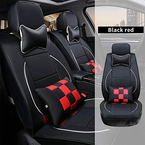 全天候用カスタムフィットシートカバー アルファ 車 バイク Alfa Romeo 大型家電 ジュリエッタ 5座席完全保護防水カーシートカバーウルトラコンフォート ブラック アルファ レッド フルセット B07vwwmkxp