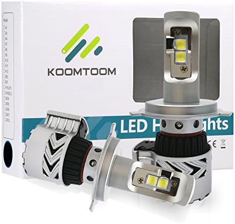 KOOMTOOM Cars Lights H4 LED Headlight High-Alloying Refractory, CREE XHP-50 Dual Beam Bulb HID Head Lamps Bulbs Ultra Bright (6000lm per 12000lm set) - 6500K White Light