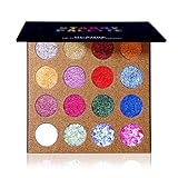 UCANBE Pro Glitter Eyeshadow Palette - Professional 16 Colors - Chunky & Fine Pressed Glitter Eye Shadow Powder Makeup Pallet Highly Pigmented Ultra Shimmer for Face Body