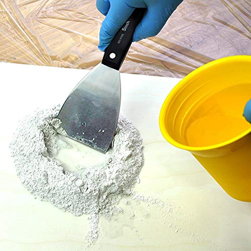 7 Pieces Putty Knife Set, Steel Scraper Drywall Taping Knife Paint Plastering Knife Wall Scrapers Comfortable and Anti-slip Handle,1/1.5/2/2.5/3/4/5 Inch with Black Storage Bag Gift for Family
