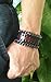 Antique Men's Brown Leather with Metal Chains Cuff Bracelet, Leather Wrist Band Wristband Handcrafted Jewelry SL2499
