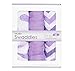 Bamboo Muslin Swaddle Blankets - 3 Pack - Purple Feather Chevron - Softest Muslin Swaddles by Cozy Babe