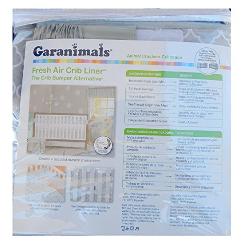 Garanimals Boys Fresh Air Crib Liner Bumper Alternative Little Elephants Collection ...