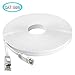TBMax Cat6 Ethernet Cable 100ft with RJ45 Connectors, Cable Clips & Labels - 100 Feet Long Flat Network LAN Cable for Computer/Router -White