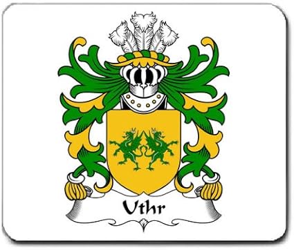 Uthr Pendragon Pere Du Roi Arthur Famille Crest Tapis De Souris Armoiries De Souris Amazon Fr Fournitures De Bureau