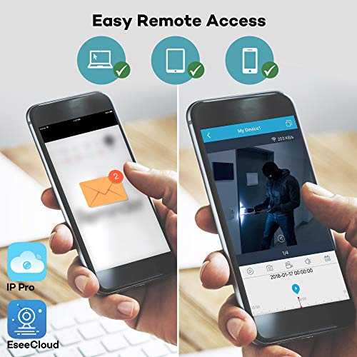 ONWOTE 1080P Full HD Wireless Security Camera System with 10.1" LCD Monitor and 1TB Hard Drive, All-in-one, Plug n Play